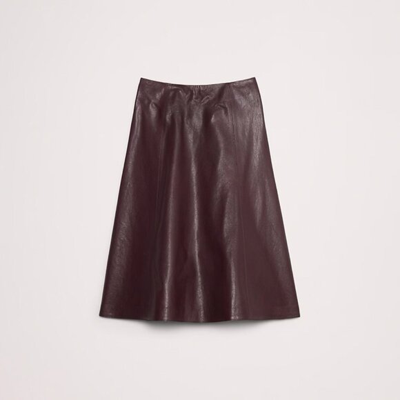 Banana Republic Lambskin Leather Skirt Ripened Berry Burgundy Size 8 NEW NWT - Picture 13 of 13